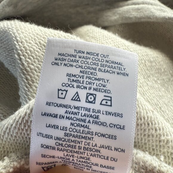 Vintage Lands' End Serious Sweats gray 3/4 sleeve sweatshirt women's XS 2-4 - Picture 8 of 8